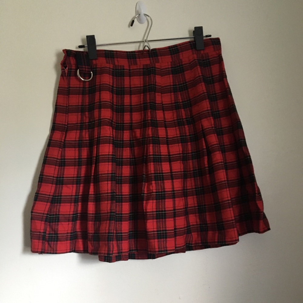 🦇🕷Vintage 90s Plaid Skirt Punk Goth Size 14